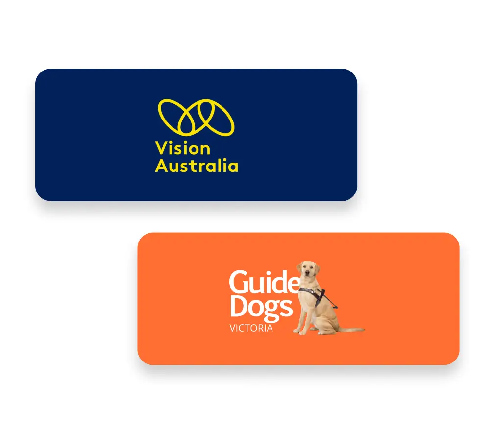 logo of Vision Australia and guide dogs Victoria